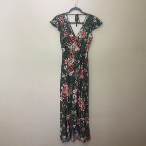High-Low Faux Wrap Dress
